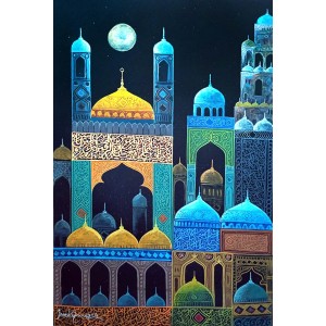 Javed Qamar, 10 x 14 inch, Mixed Media On Paper, Cityscape Painting, AC-JQ-277 Javed Qamar, 10 x 14 inch, Mixed Media On Paper, Cityscape Painting, AC-JQ-277
